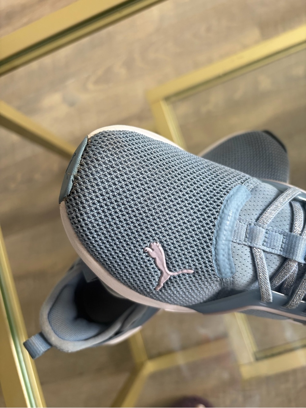 Puma Kids Light Blue Mesh Athletic Sneakers - Picture 6 of 7